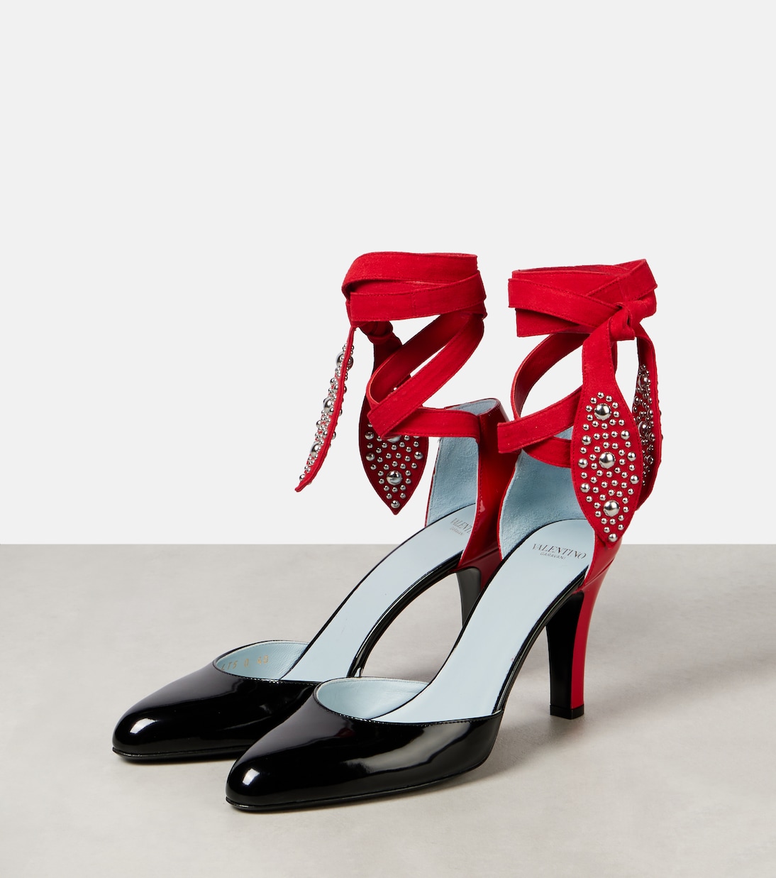 Escarpins Foliefoliage 85 en daim et cuir | Valentino Garavani