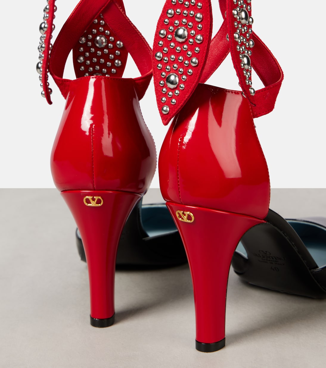 Escarpins Foliefoliage 85 en daim et cuir | Valentino Garavani