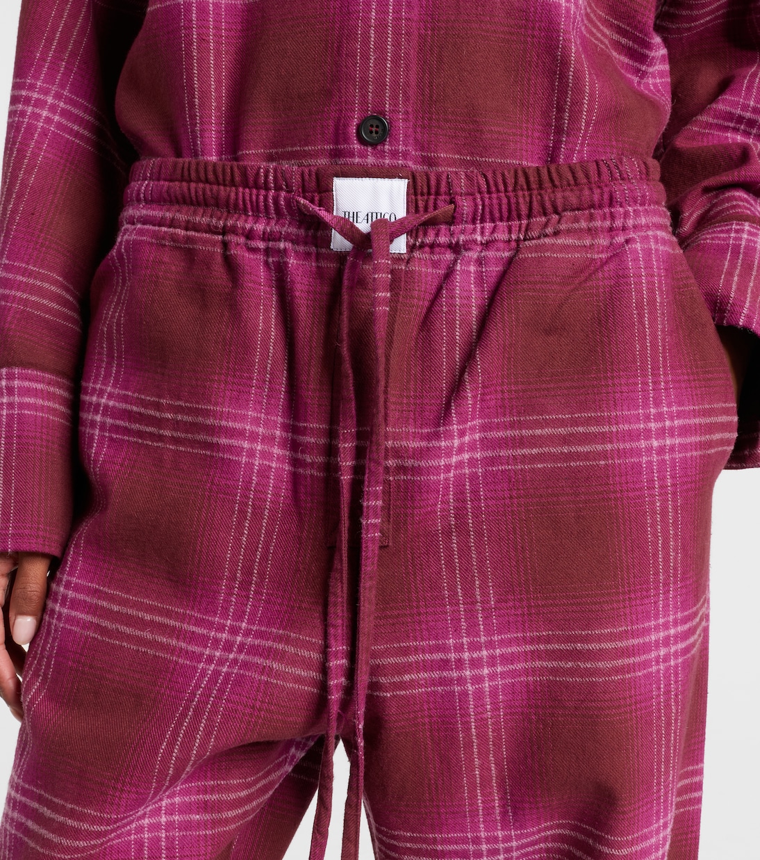 Pantalon de survêtement en coton à carreaux | The Attico