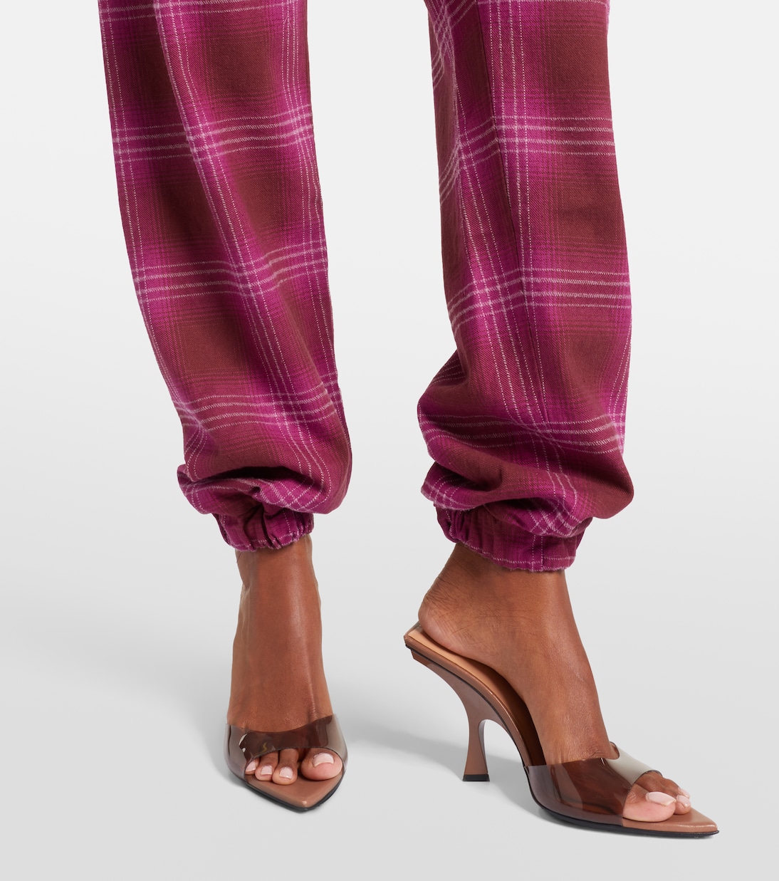 Pantalon de survêtement en coton à carreaux | The Attico