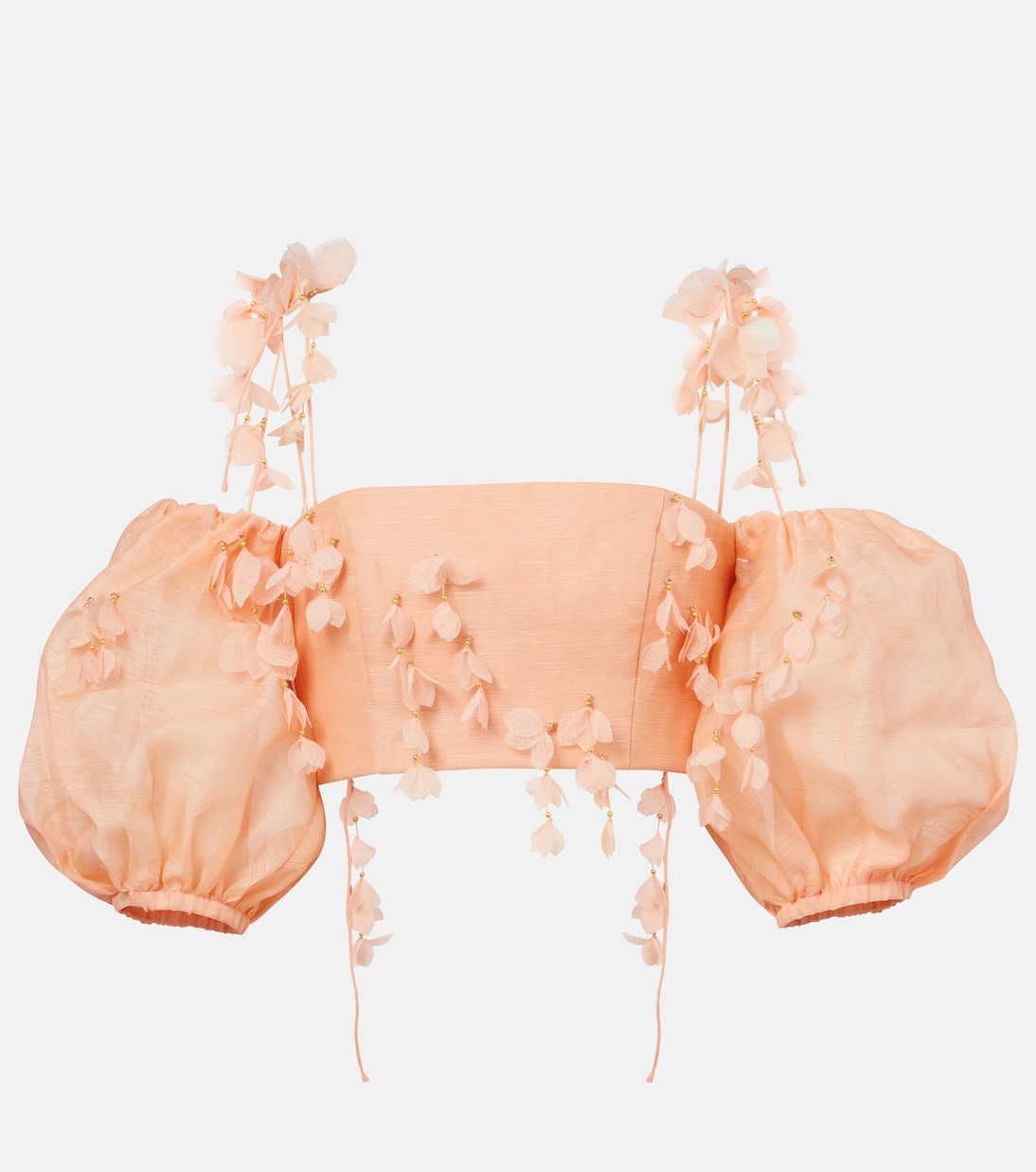 Crop top Dawning de lino y seda | Zimmermann