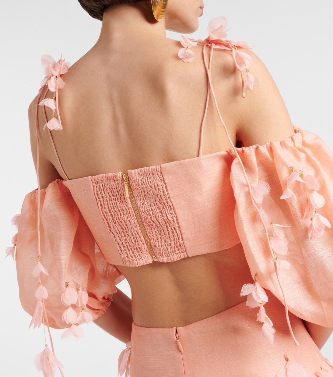 Crop top Dawning de lino y seda | Zimmermann