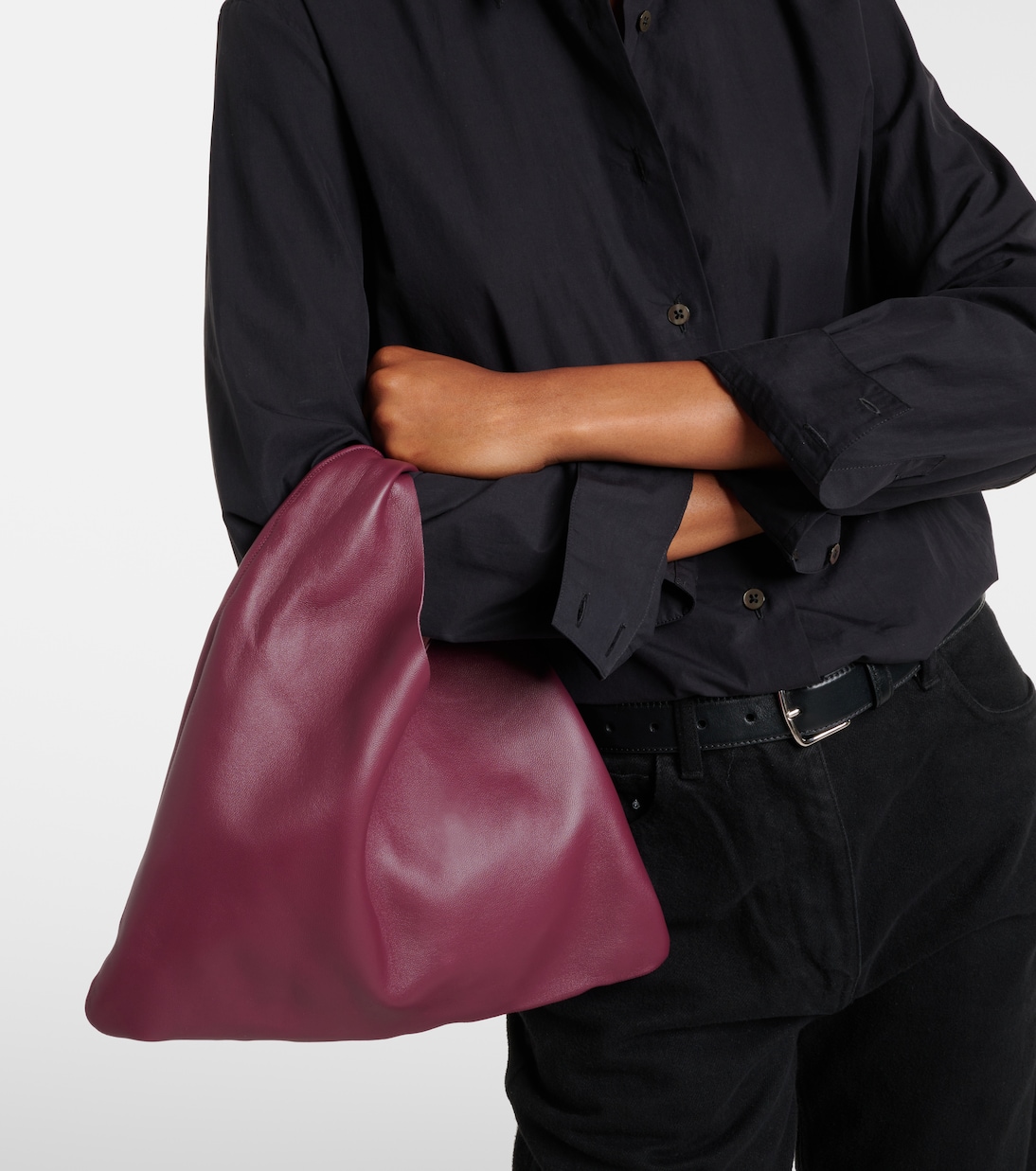 Bindle Small leather tote bag | The Row