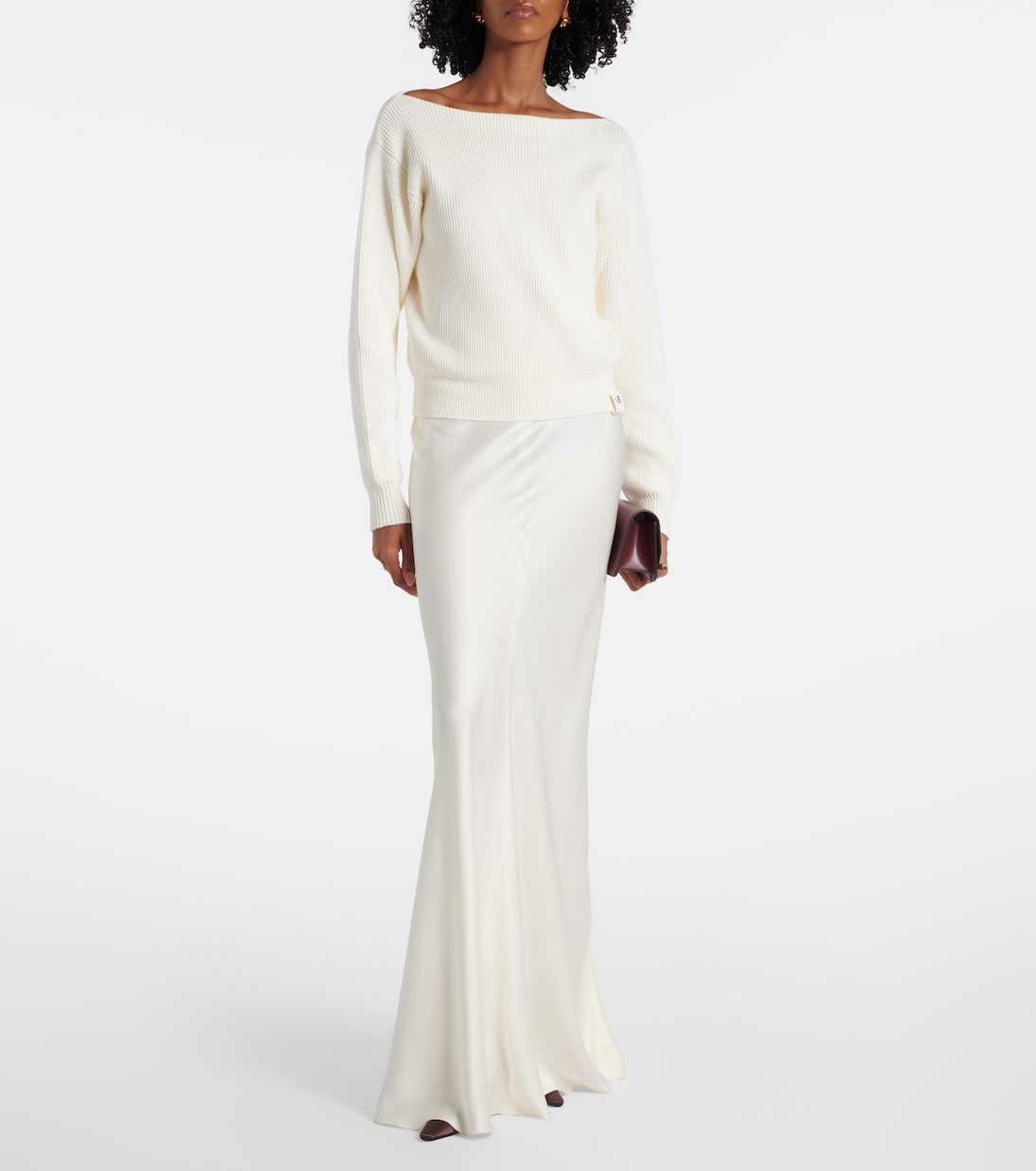 Jersey en mezcla de algodón y seda | Victoria Beckham