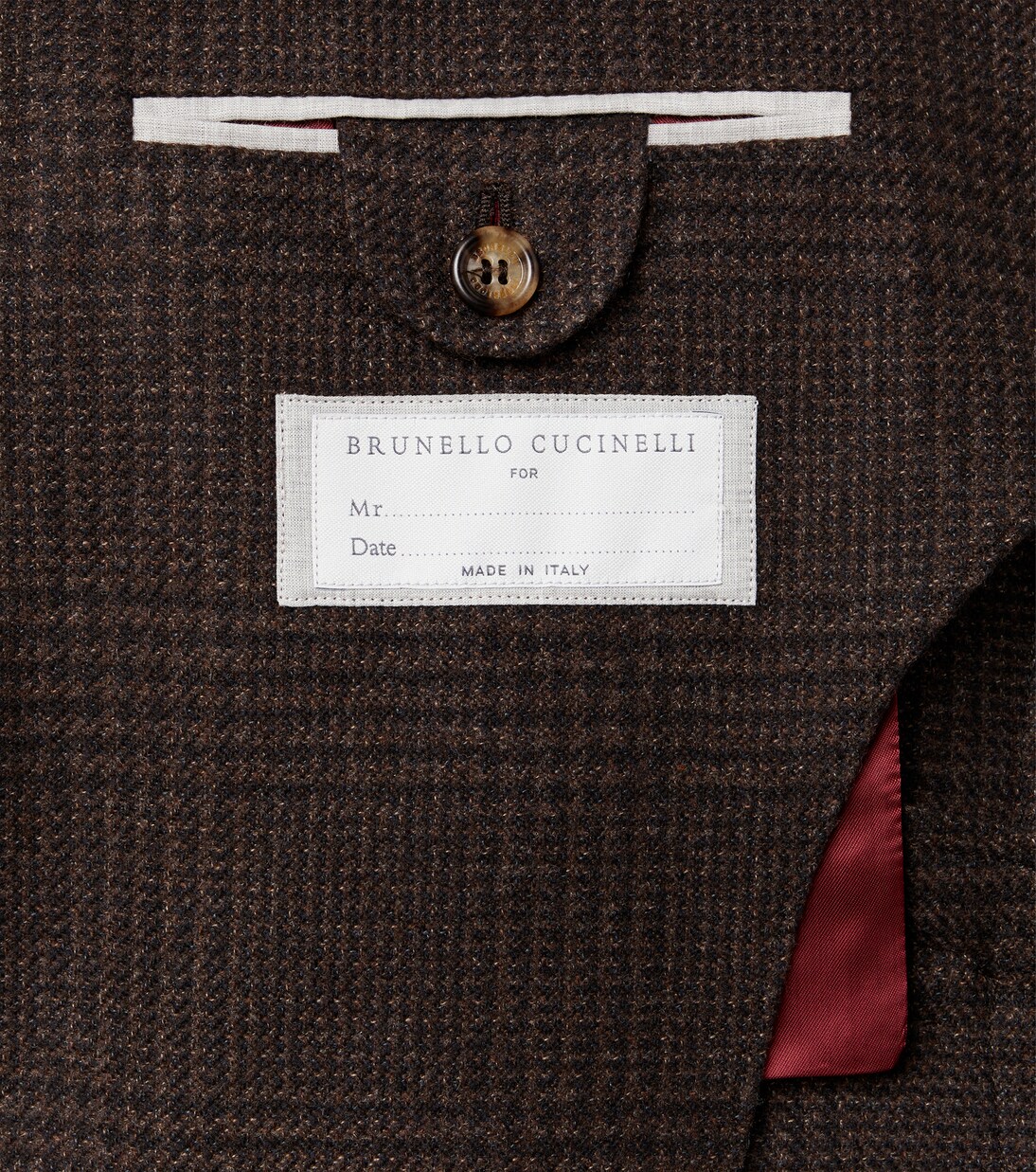 Abito in twill di lana, cashmere e seta a quadri | Brunello Cucinelli