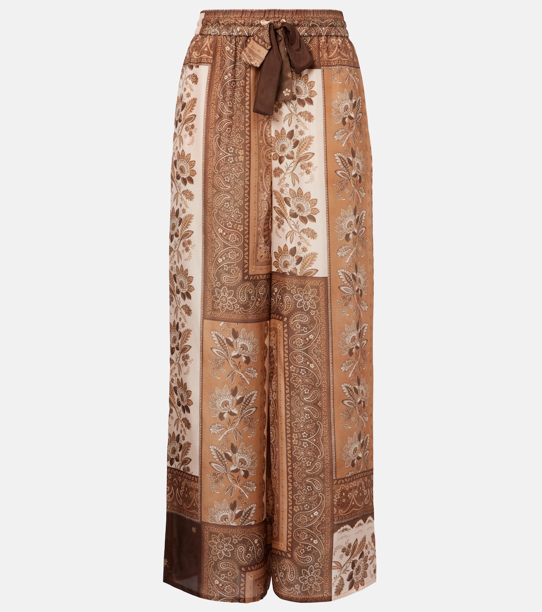 Pantalones rectos Lucky de seda estampados | Zimmermann