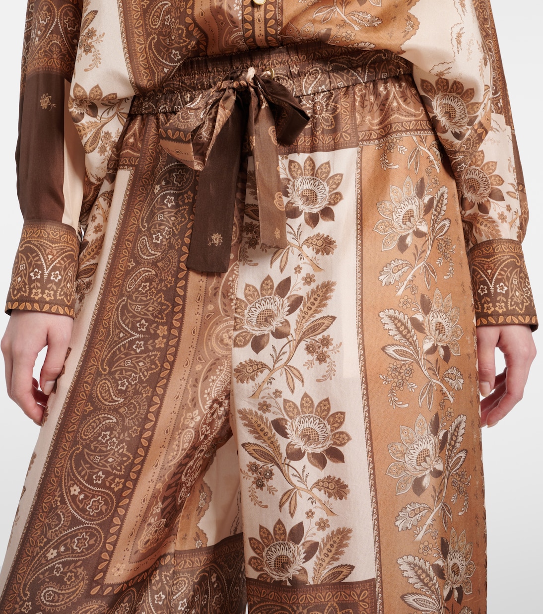 Pantalones rectos Lucky de seda estampados | Zimmermann