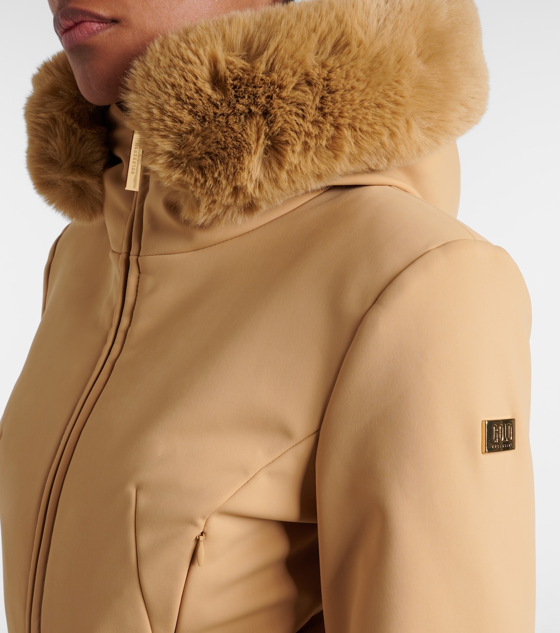 Vita faux fur-trimmed down ski jumpsuit | Goldbergh