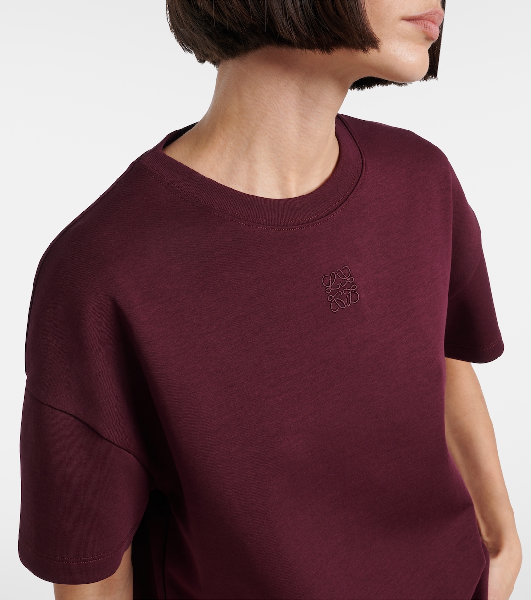 Anagram asymmetric cotton-blend T-shirt | Loewe
