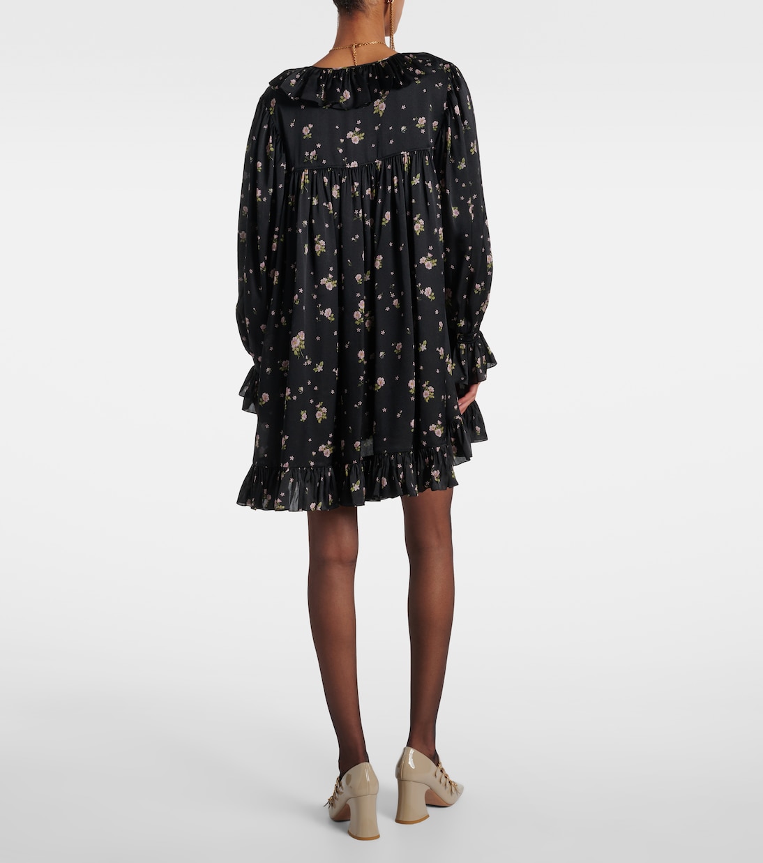 Gathered silk charmeuse minidress | Chloé
