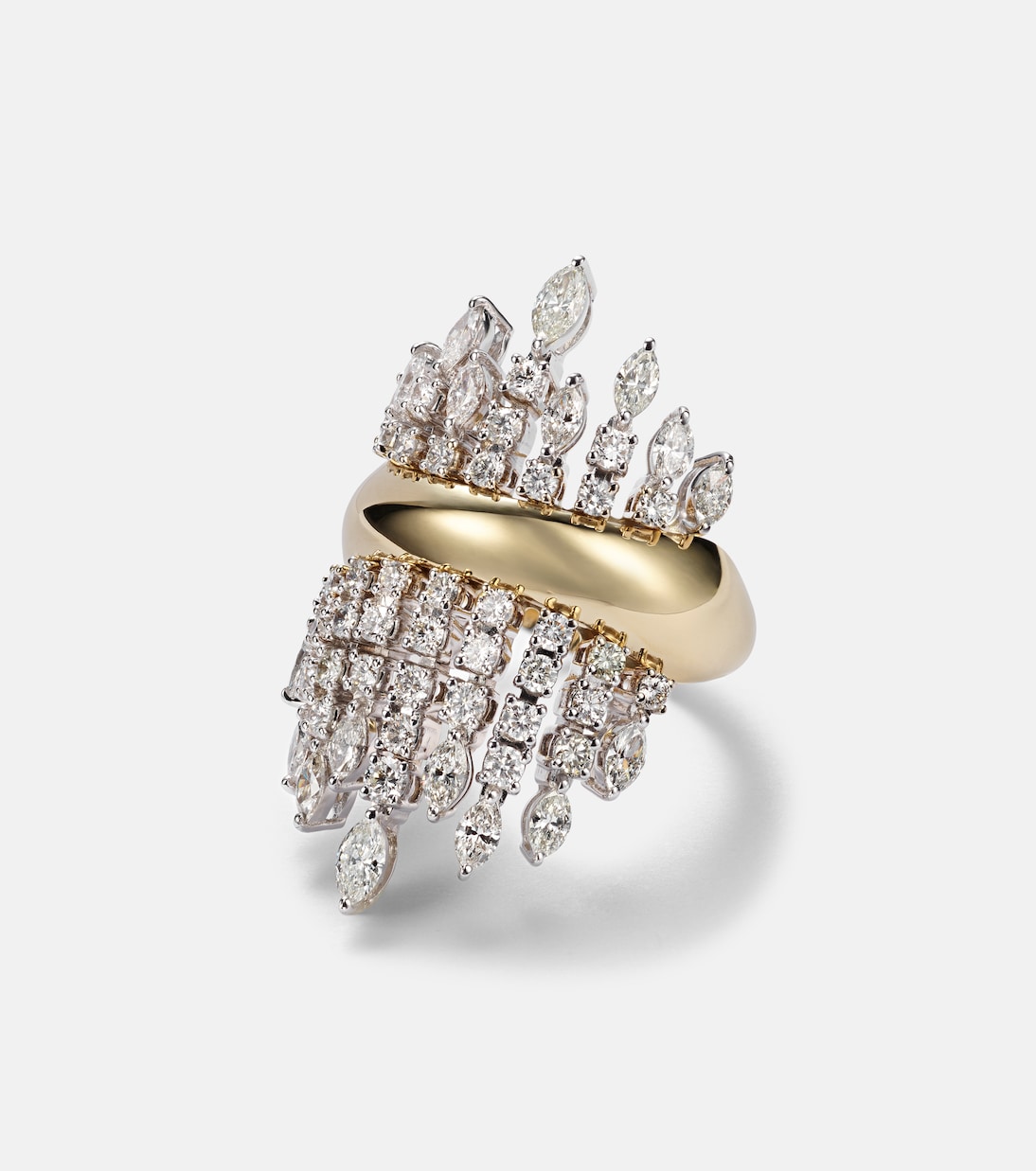 Golden Strada 18kt gold ring with diamonds  | Yeprem