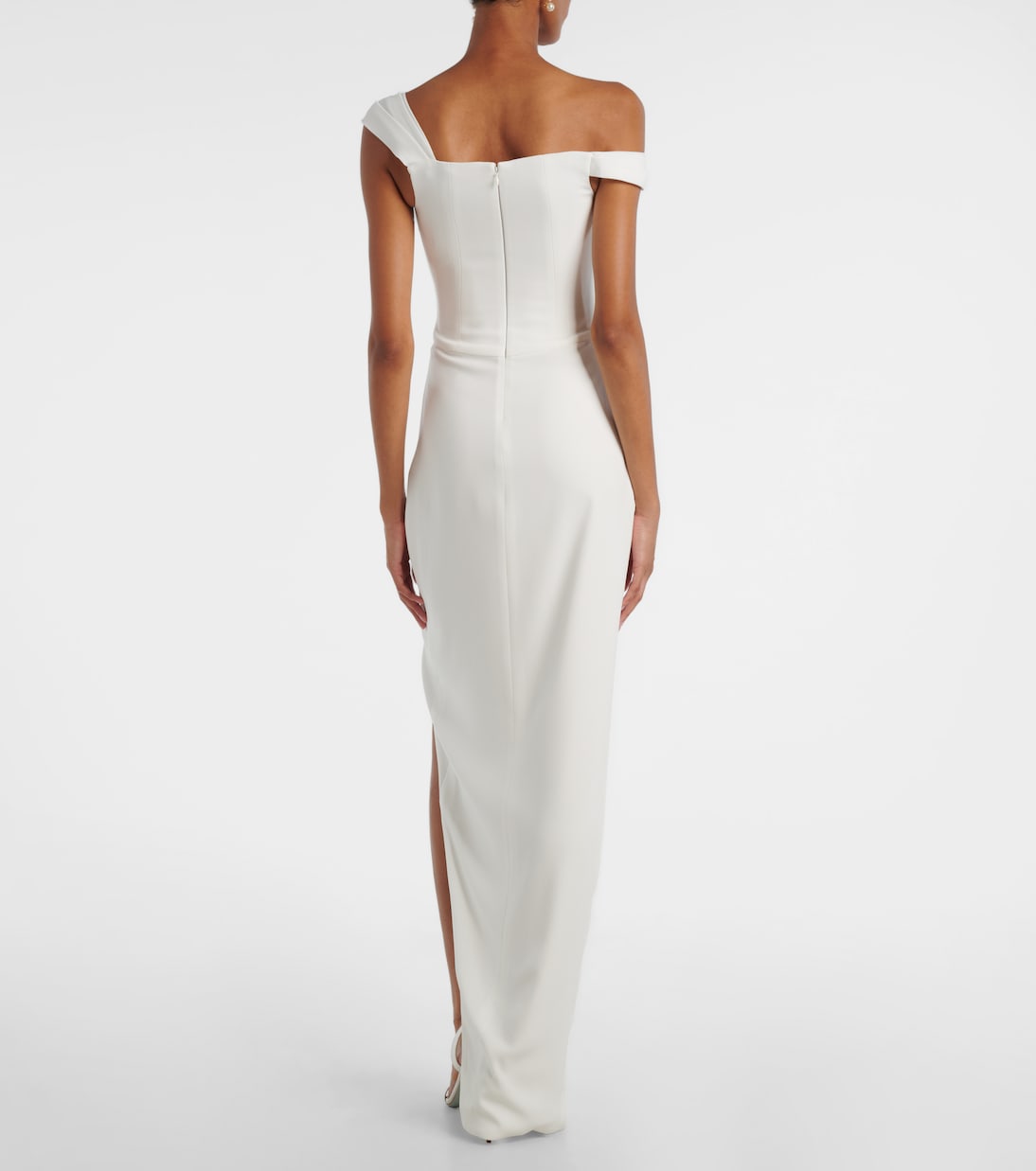 Bridal Off-Shoulder-Robe aus Crêpe | Alex Perry