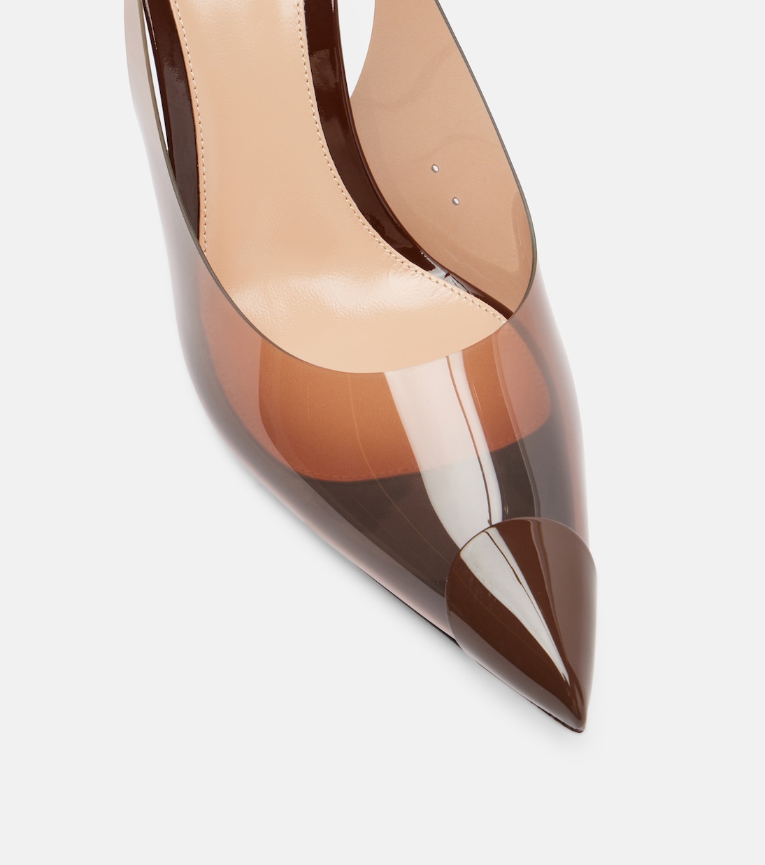 Diana 95 leather-trimmed slingback pumps | Gianvito Rossi
