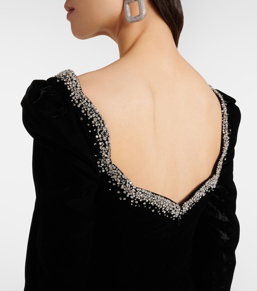 Minikleid Edie aus Samt mit Kristallen | Clio Peppiatt