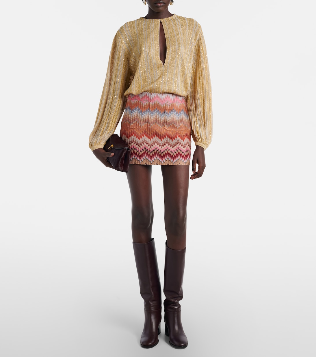 Zig Zag lamé miniskirt | Missoni