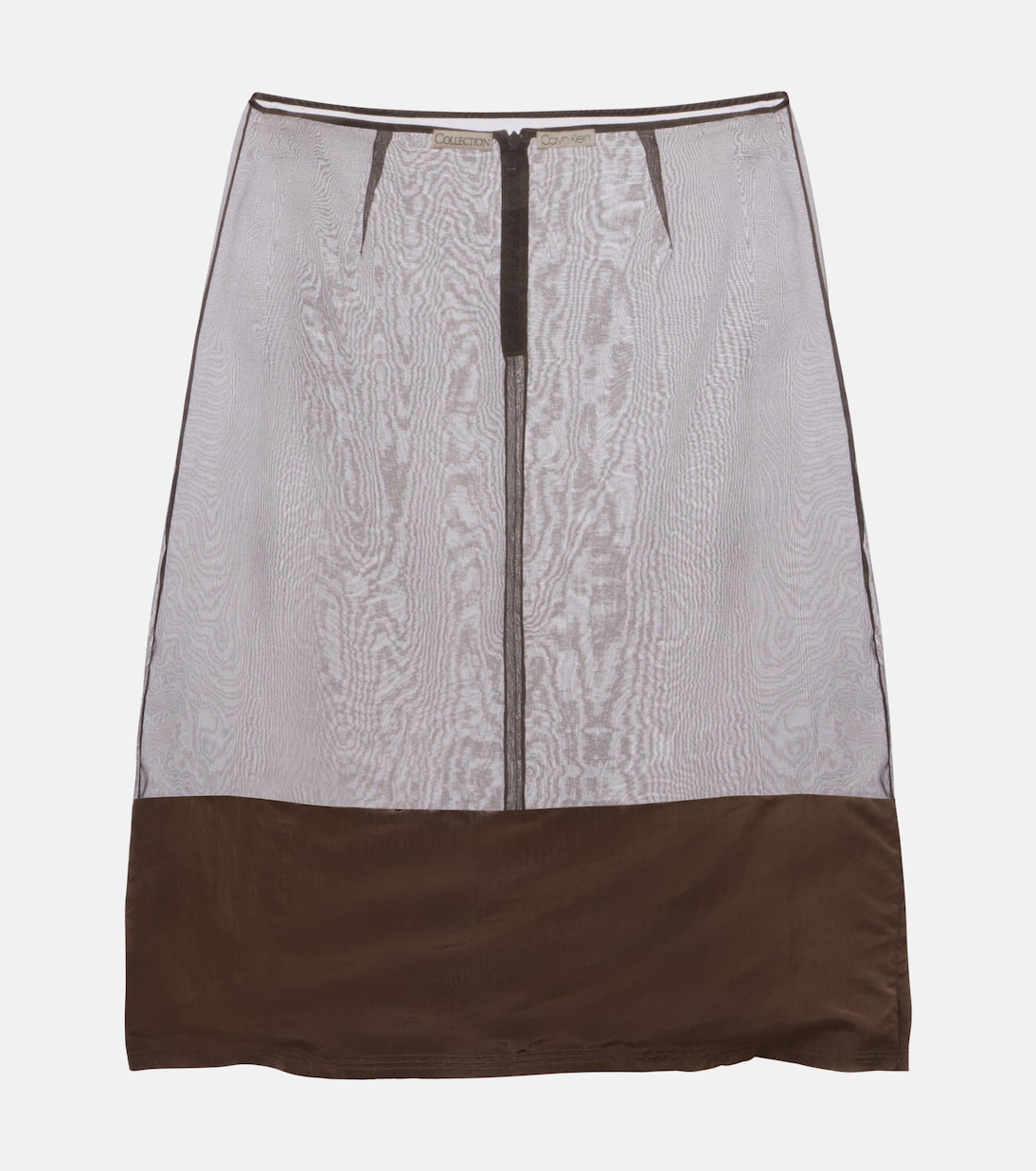 Mabel satin-trimmed mesh midi skirt | Calvin Klein