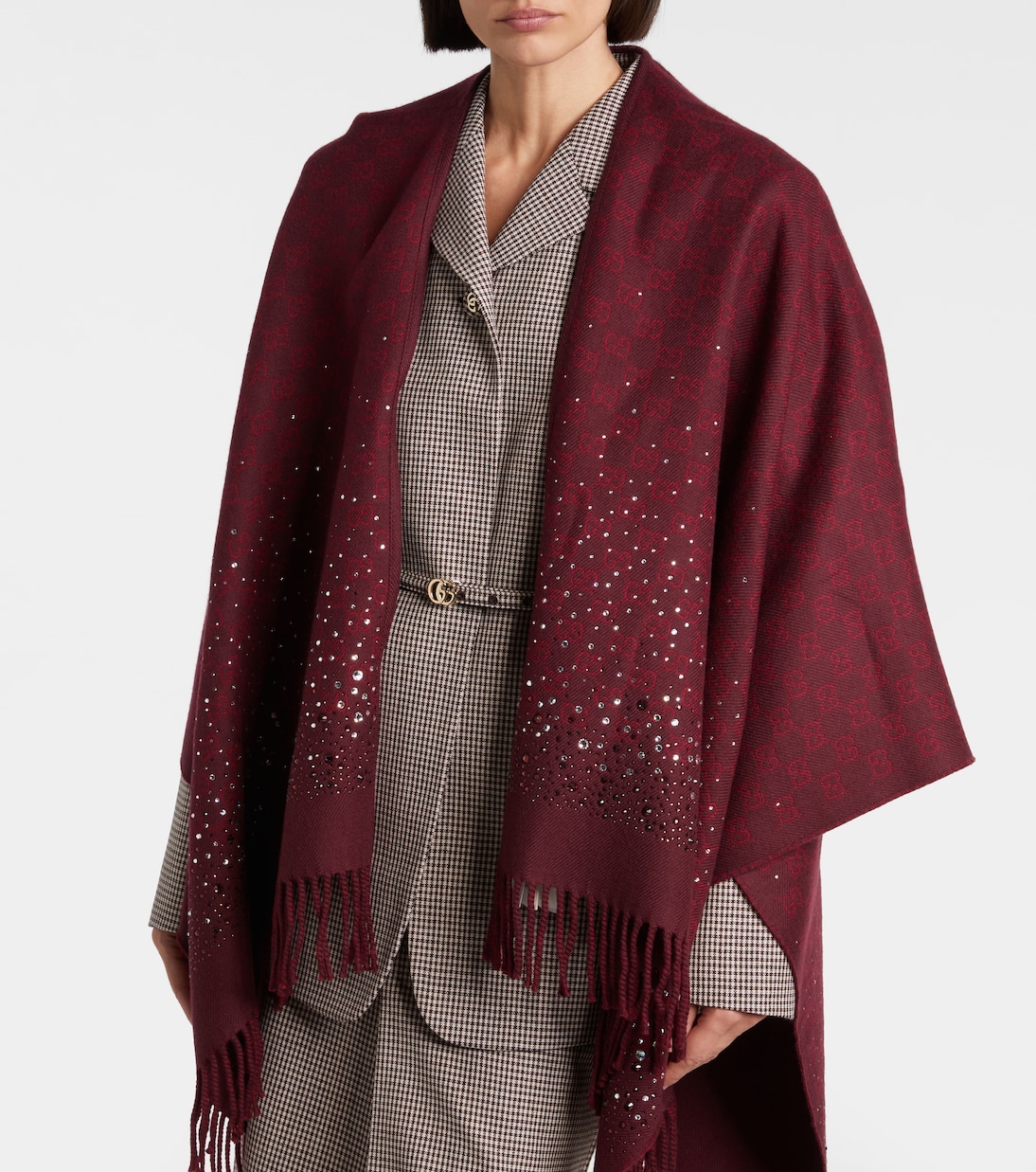 GG embellished wool shawl | Gucci