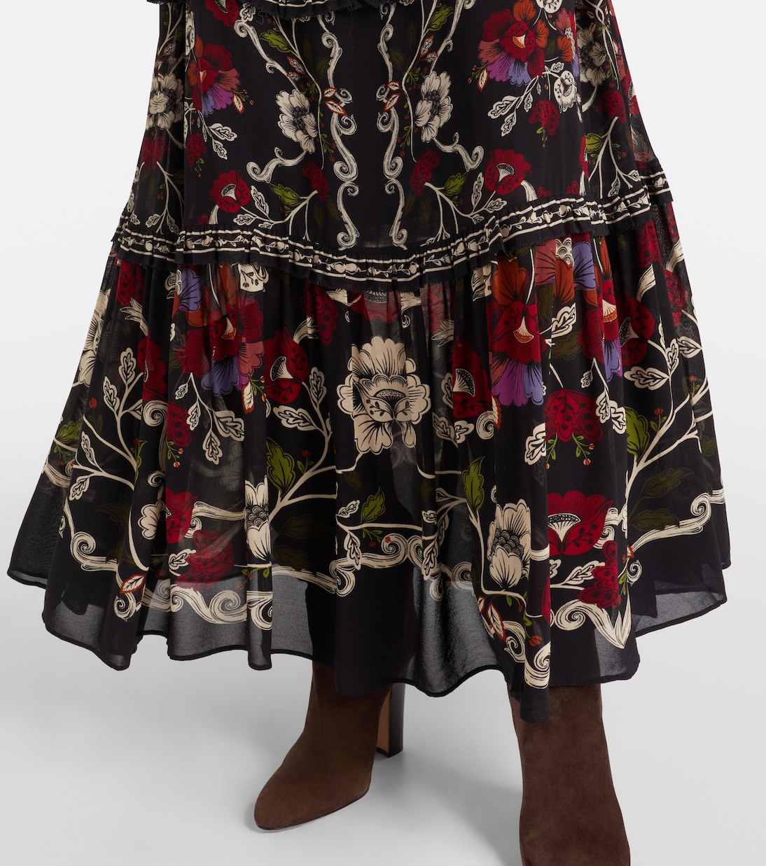 Abito lungo Rococo Flowers a balze | Farm Rio