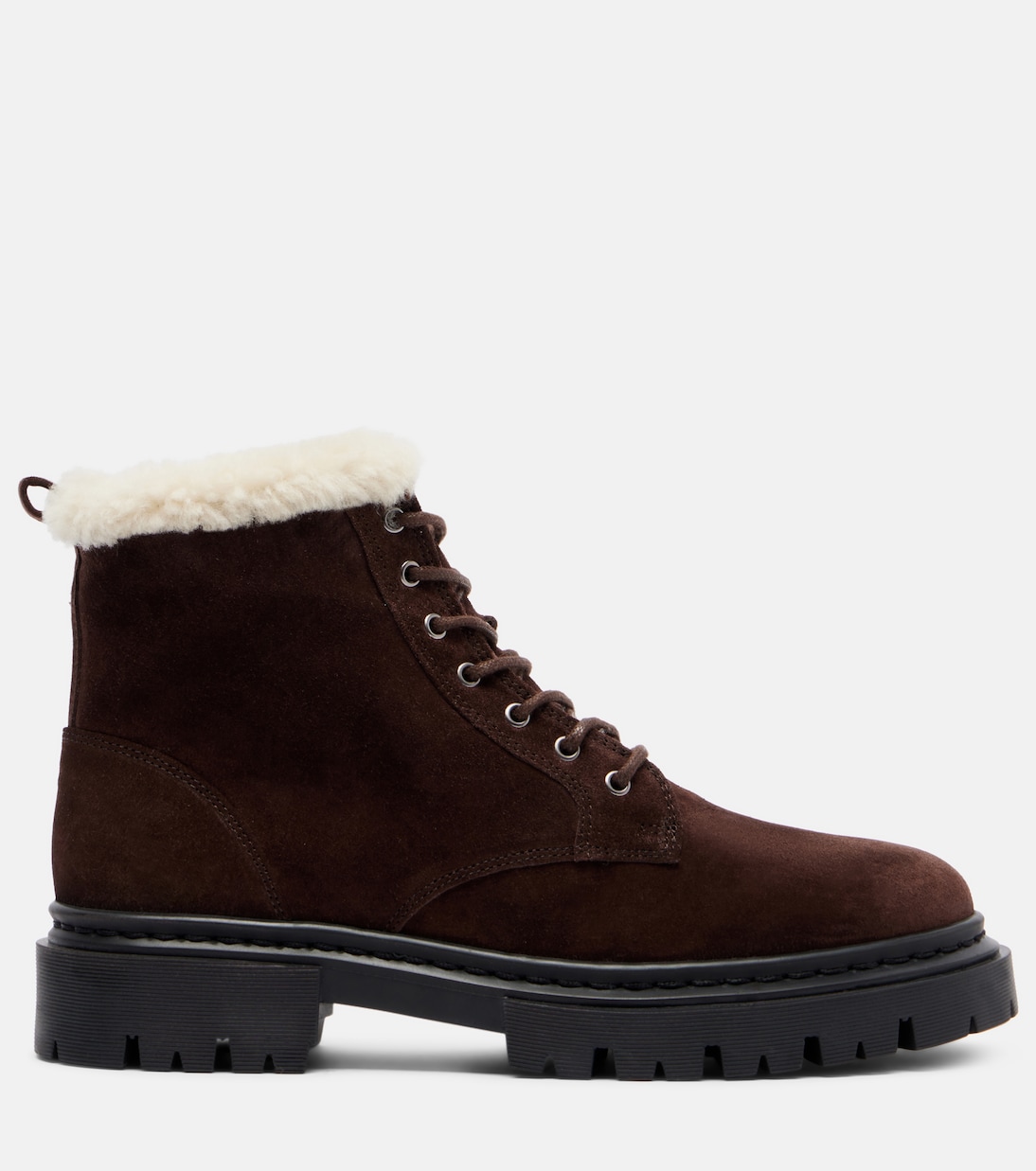 Henry shearling-lined suede combat boots | Staud