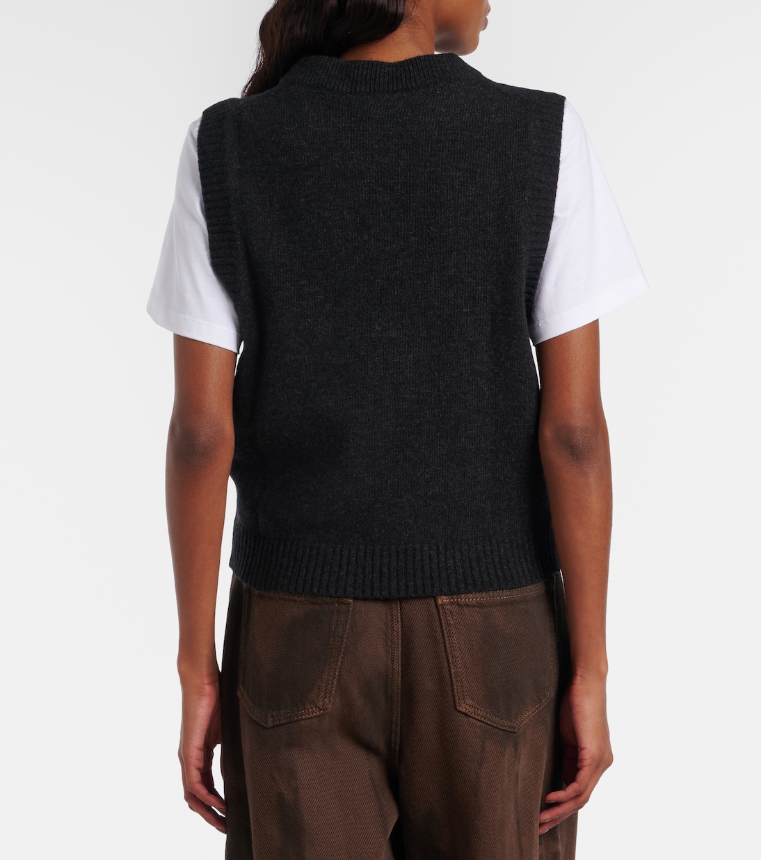 Printed wool-blend vest | Ganni