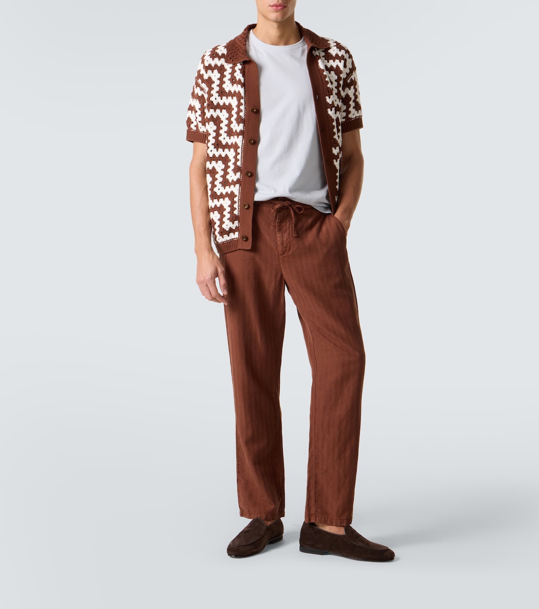 Mendes herringbone straight pants | Frescobol Carioca