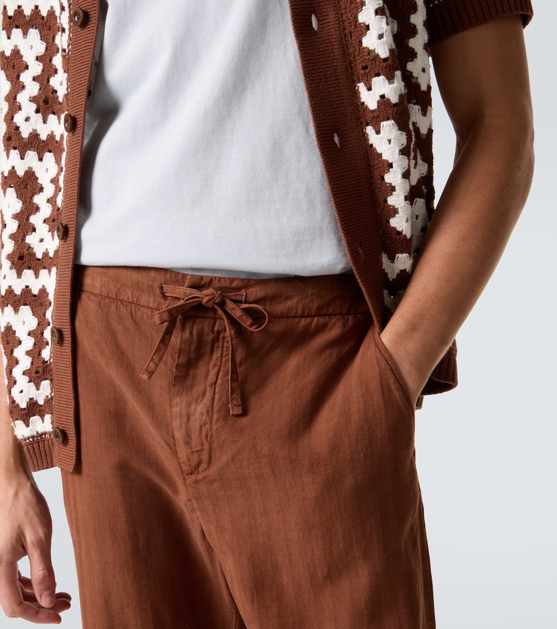 Mendes herringbone straight pants | Frescobol Carioca