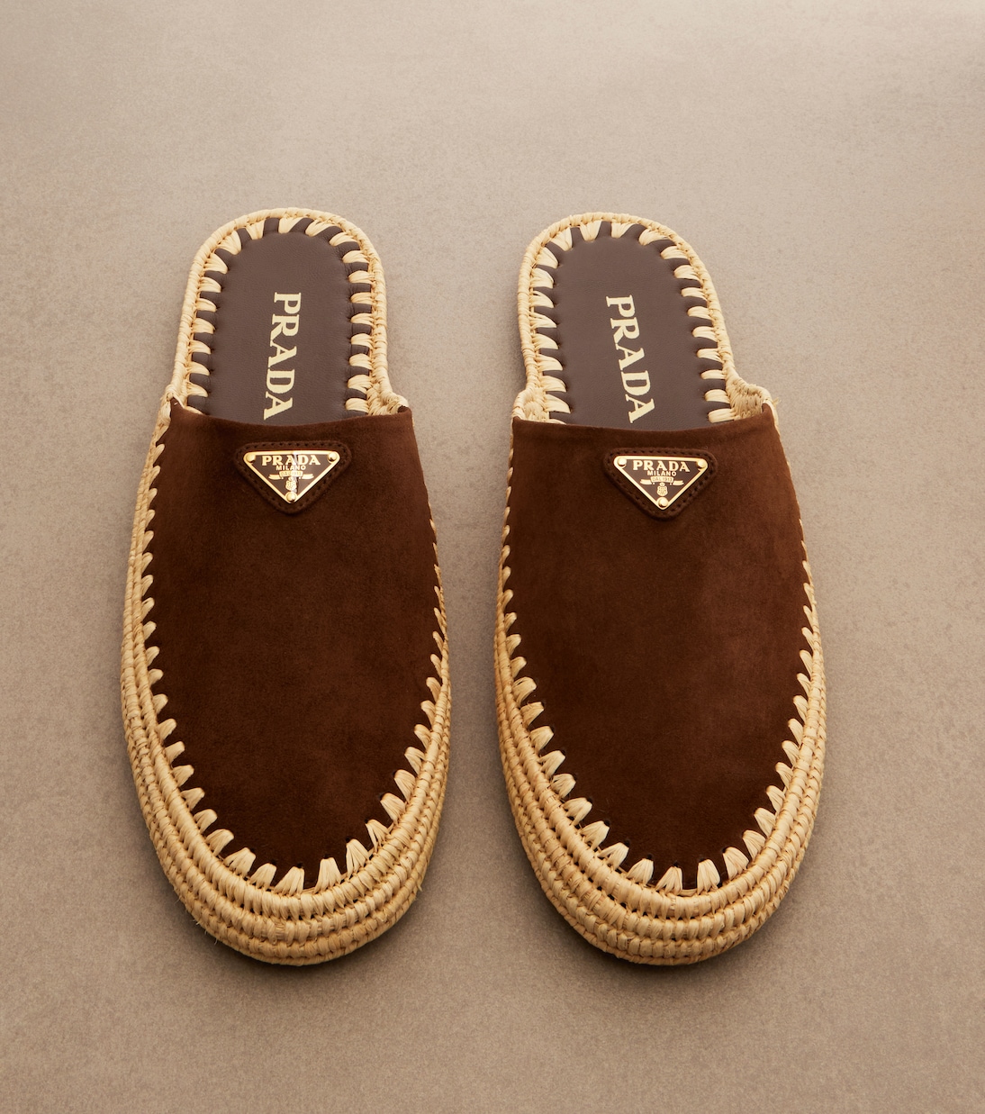 Mules en daim et jute | Prada