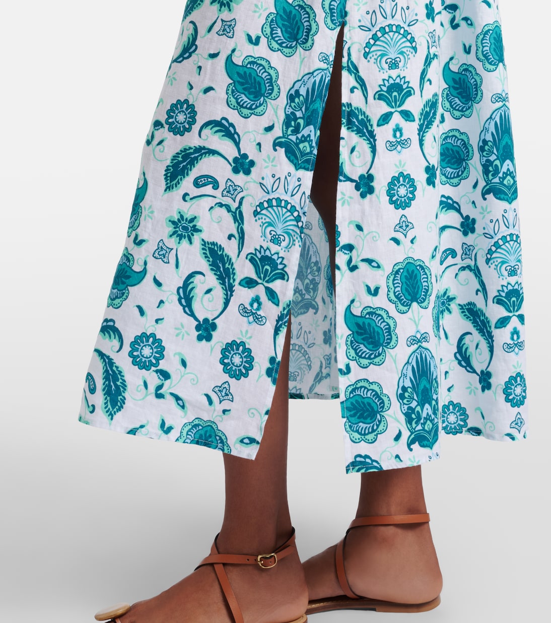 Kos paisley shirred linen maxi dress | Heidi Klein