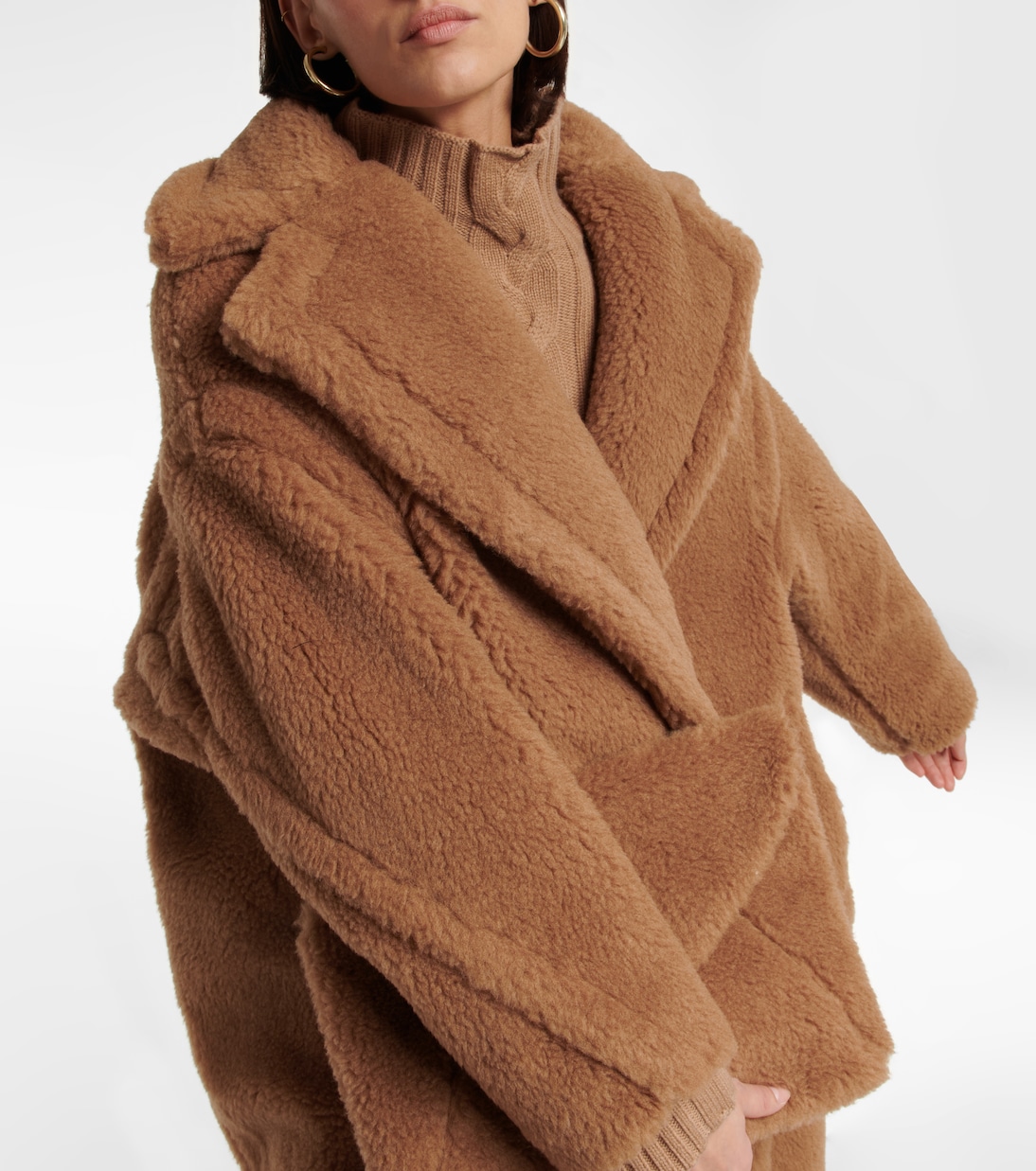 Manteau Teddy Bear Icon en laine de chameau et soie en marron Max Mara Mytheresa
