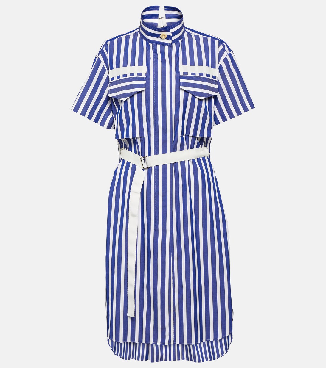 Striped cotton midi dress | Sacai