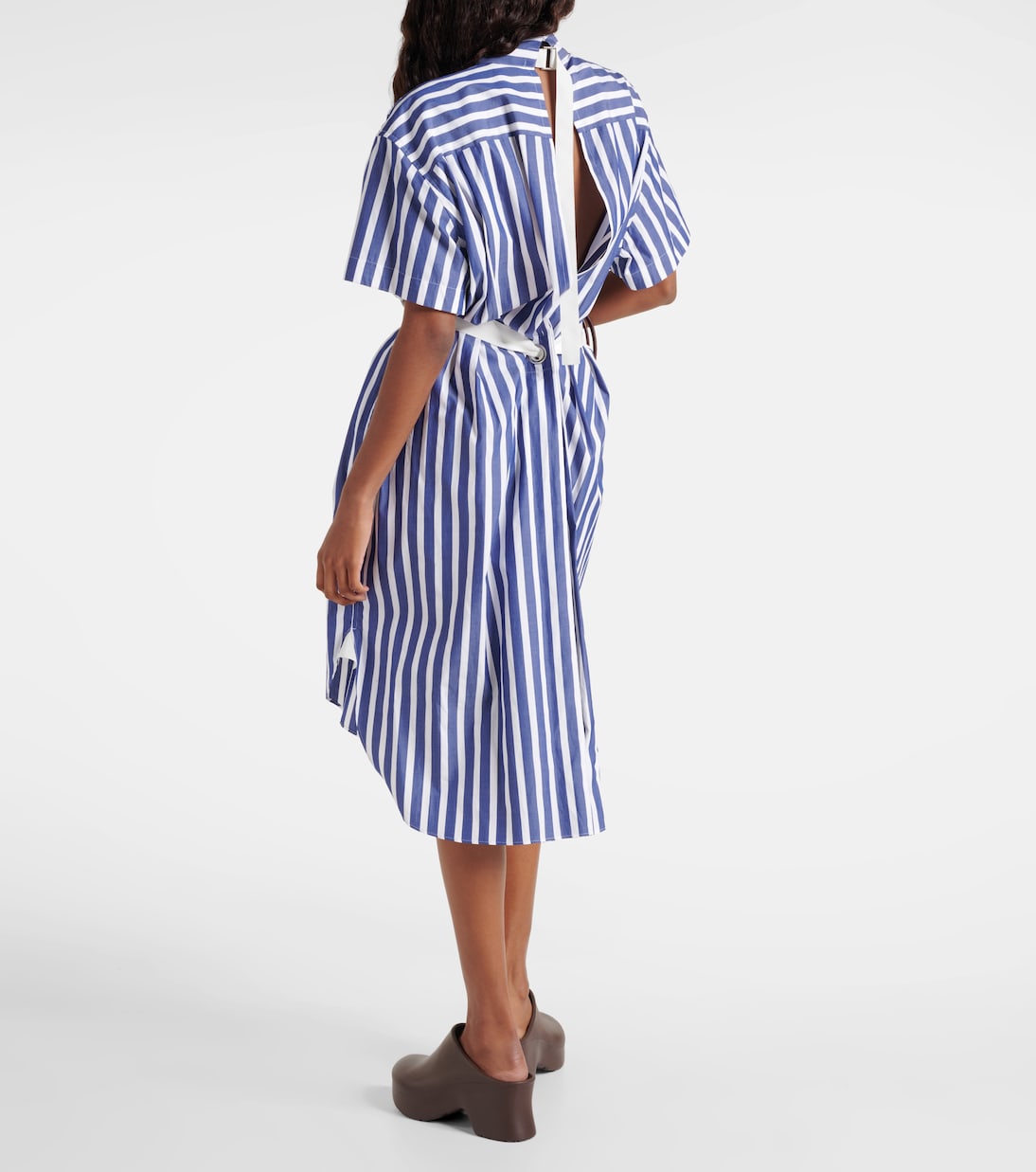 Striped cotton midi dress | Sacai