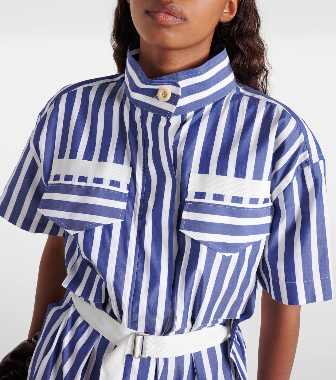 Striped cotton midi dress | Sacai