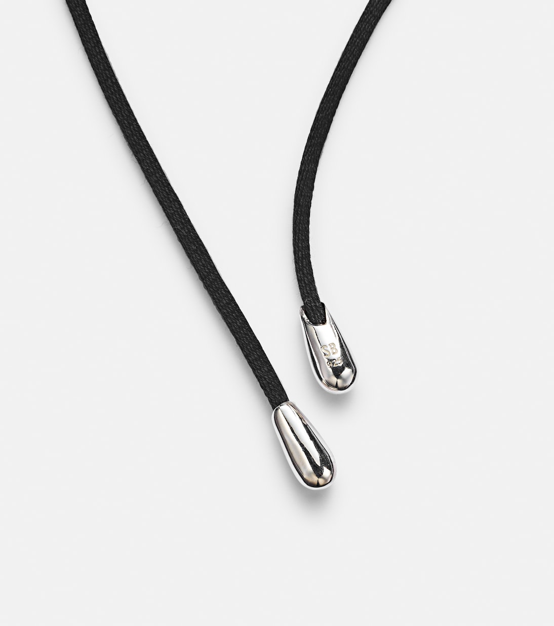 Elegant Shoelace sterling silver and silk choker | Sophie Buhai