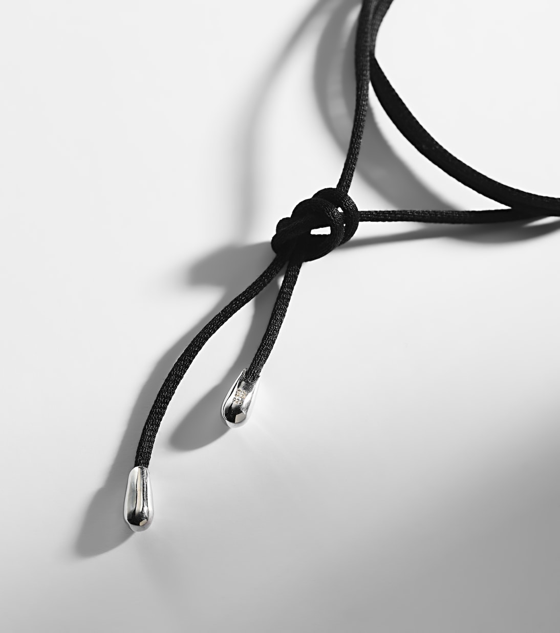 Elegant Shoelace sterling silver and silk choker | Sophie Buhai