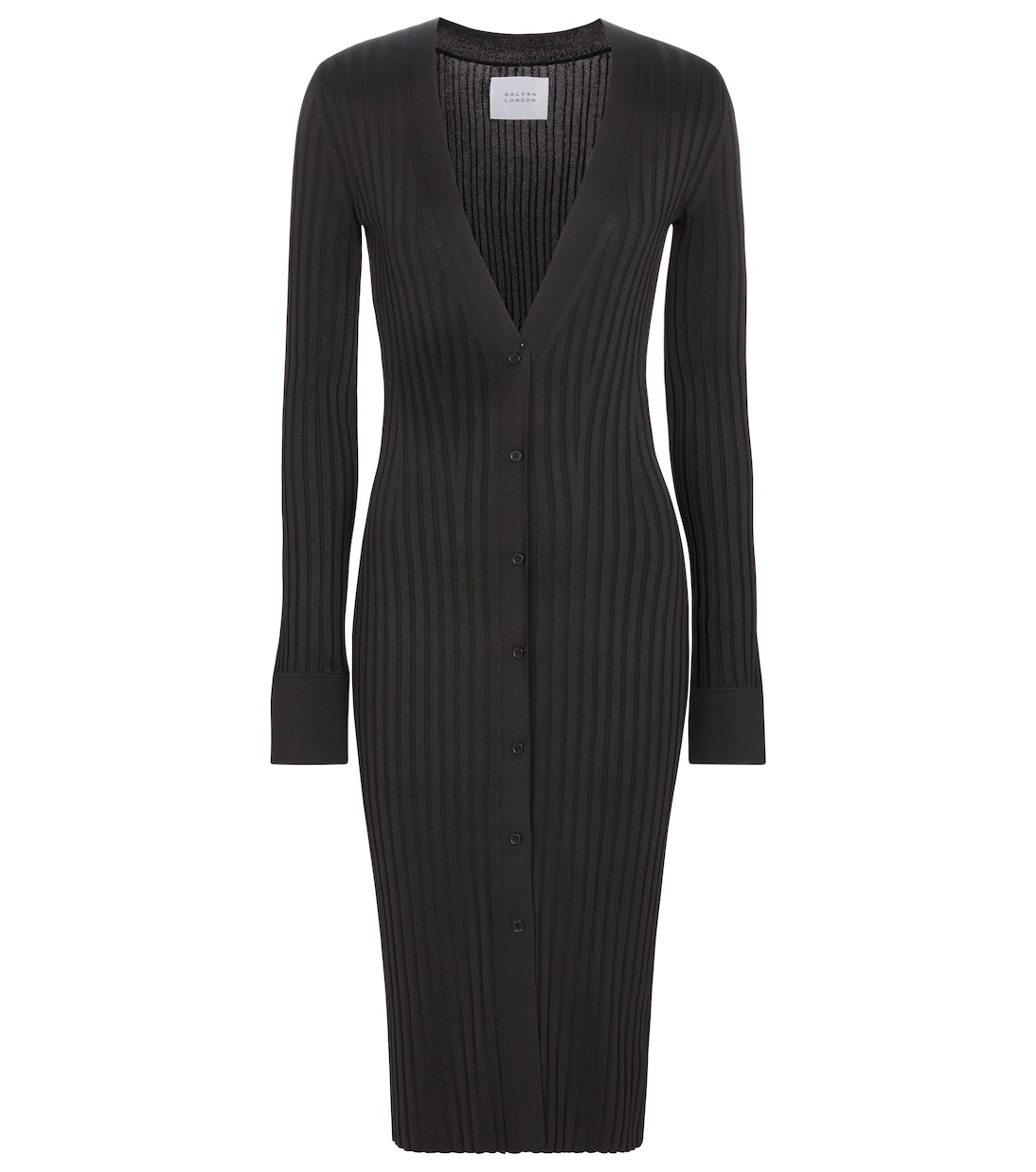 Ribbed button-down midi dress | Galvan