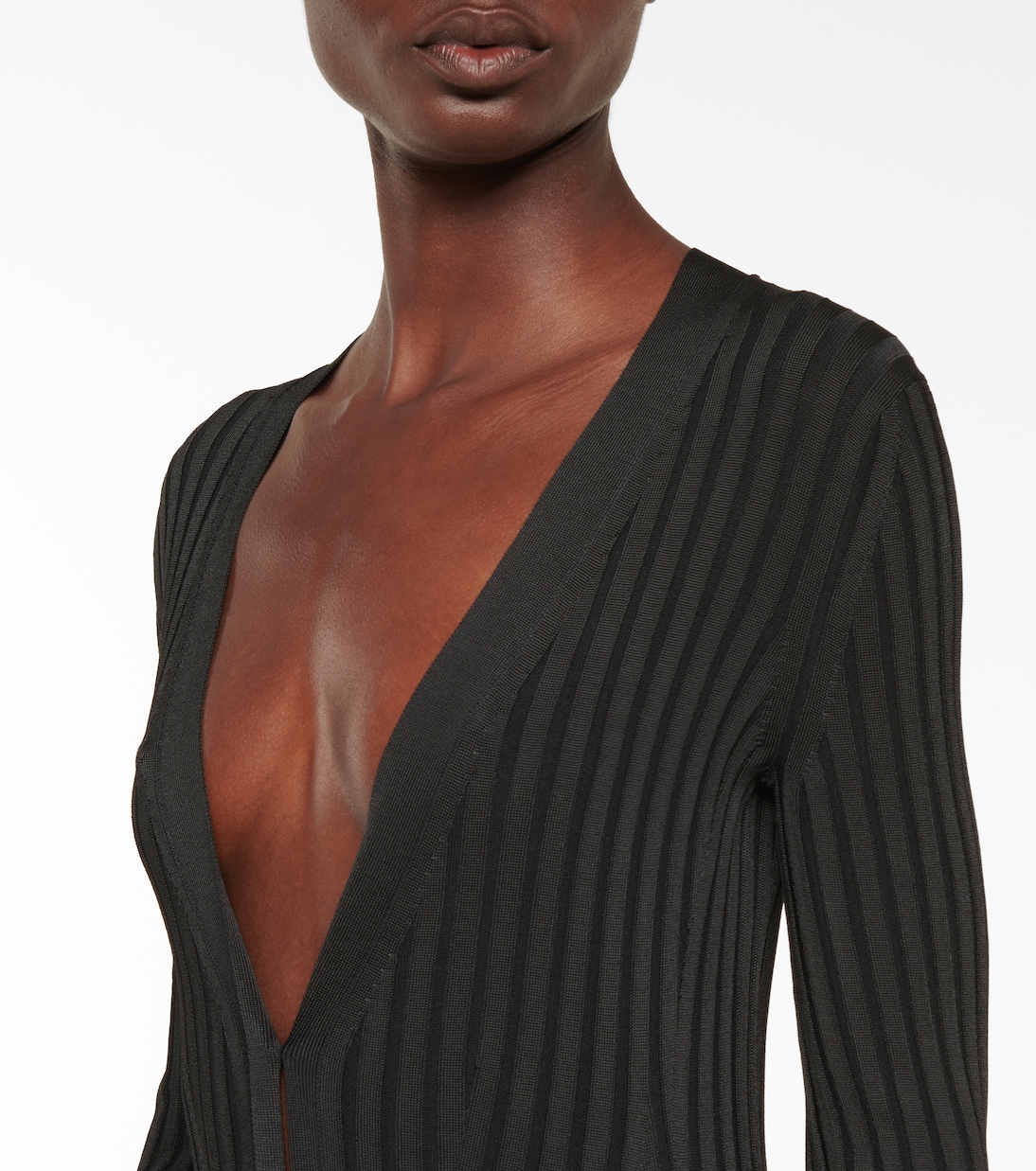 Ribbed button-down midi dress | Galvan
