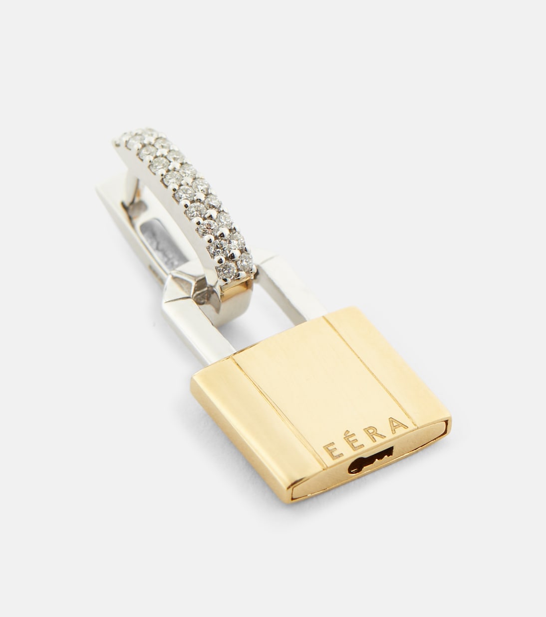 Boucle d’oreille unique Lock Small en or 18 ct et diamants | Eéra