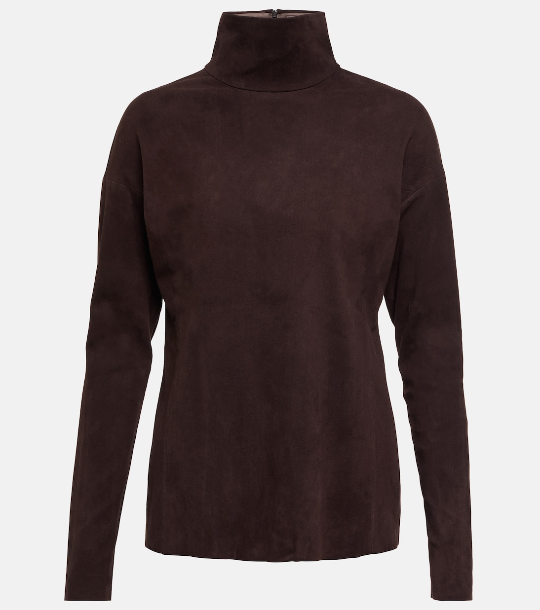 Malcolm turtleneck suede top | Stouls
