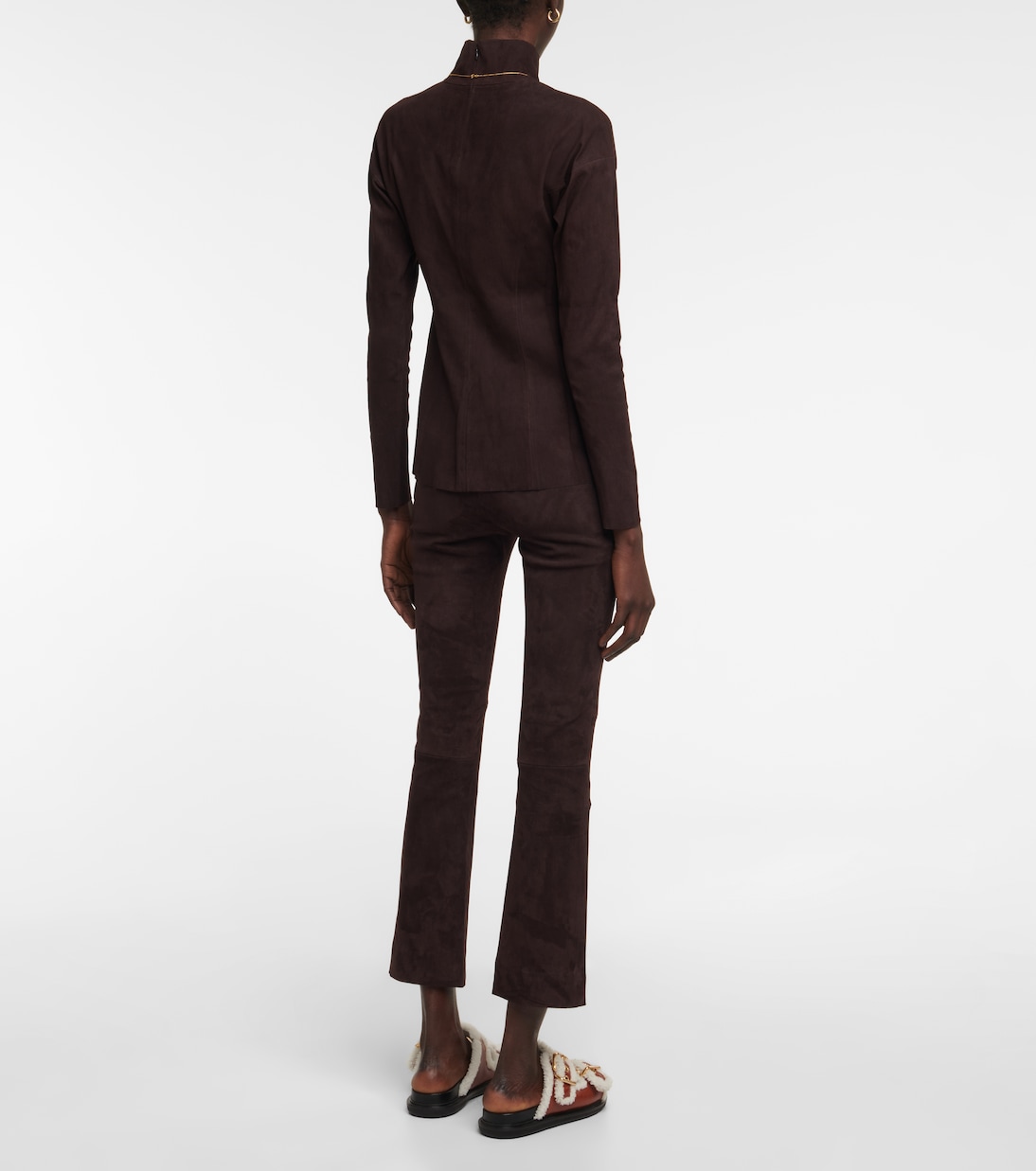 Malcolm turtleneck suede top | Stouls