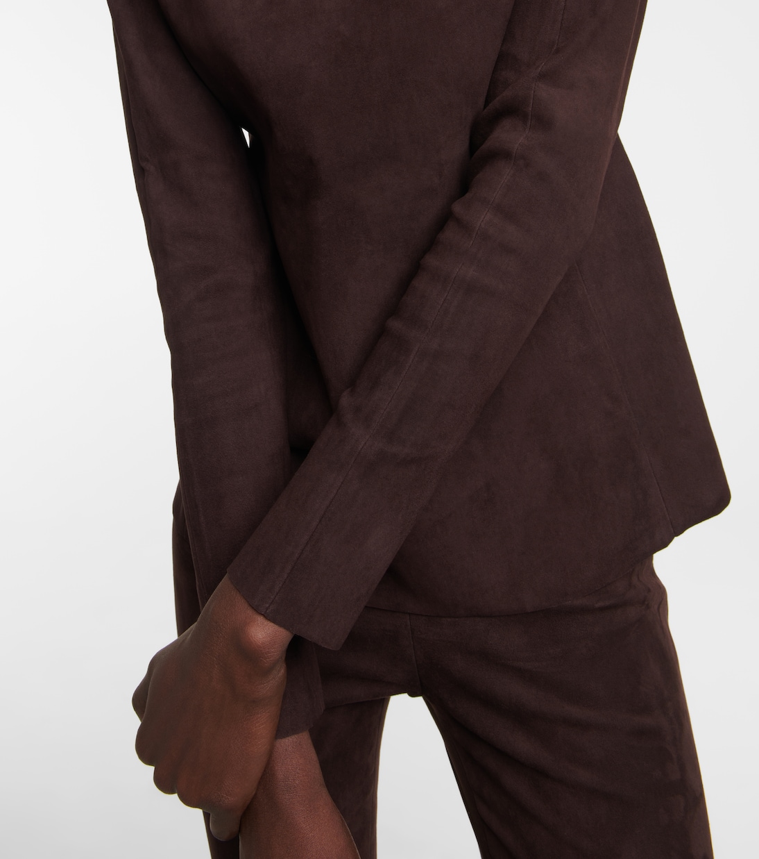 Malcolm turtleneck suede top | Stouls