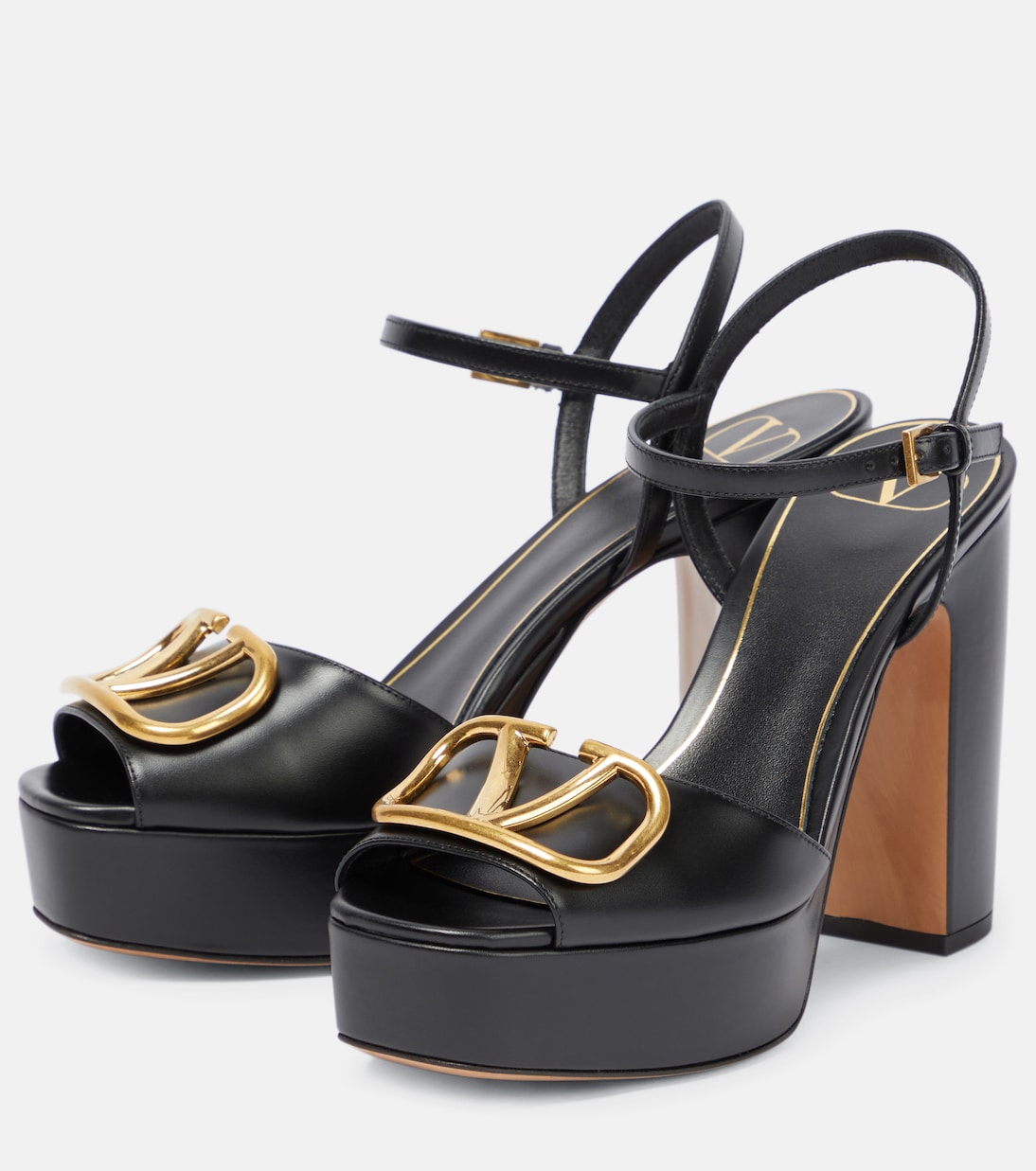 Sandali con platform VLogo in pelle | Valentino Garavani