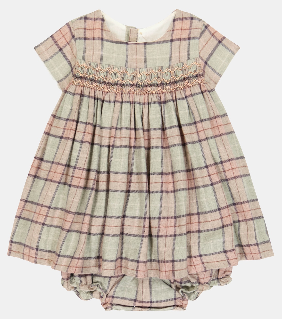 Baby Maruska checked dress and bloomers set | Bonpoint