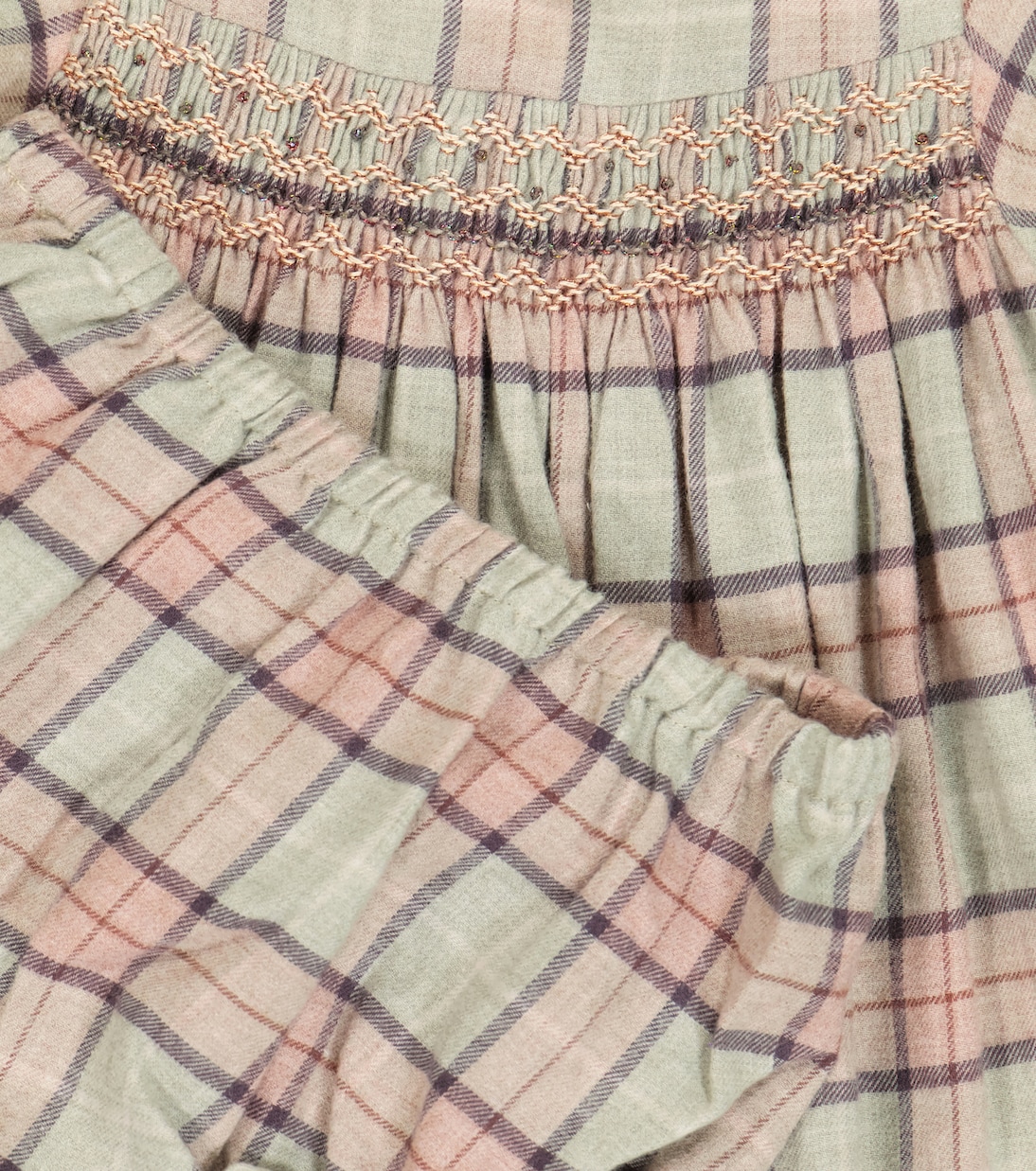 Baby Maruska checked dress and bloomers set | Bonpoint