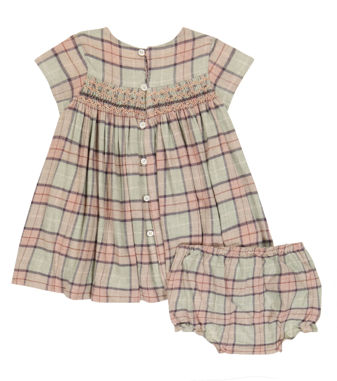Baby Maruska checked dress and bloomers set | Bonpoint