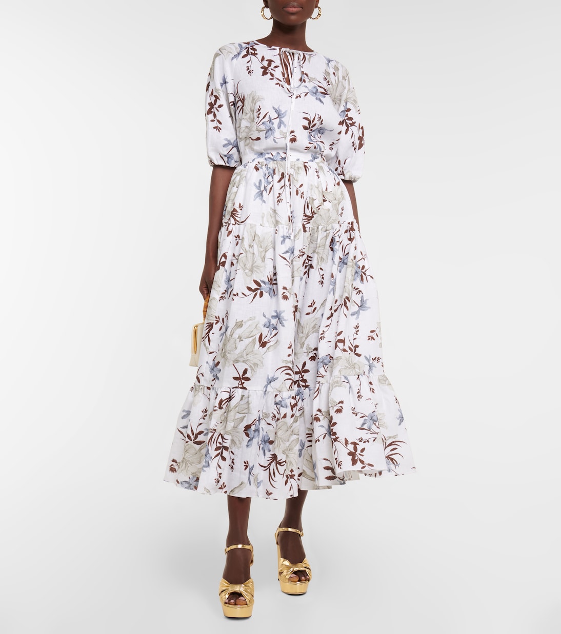Blusa Eleni de lino estampada | Erdem