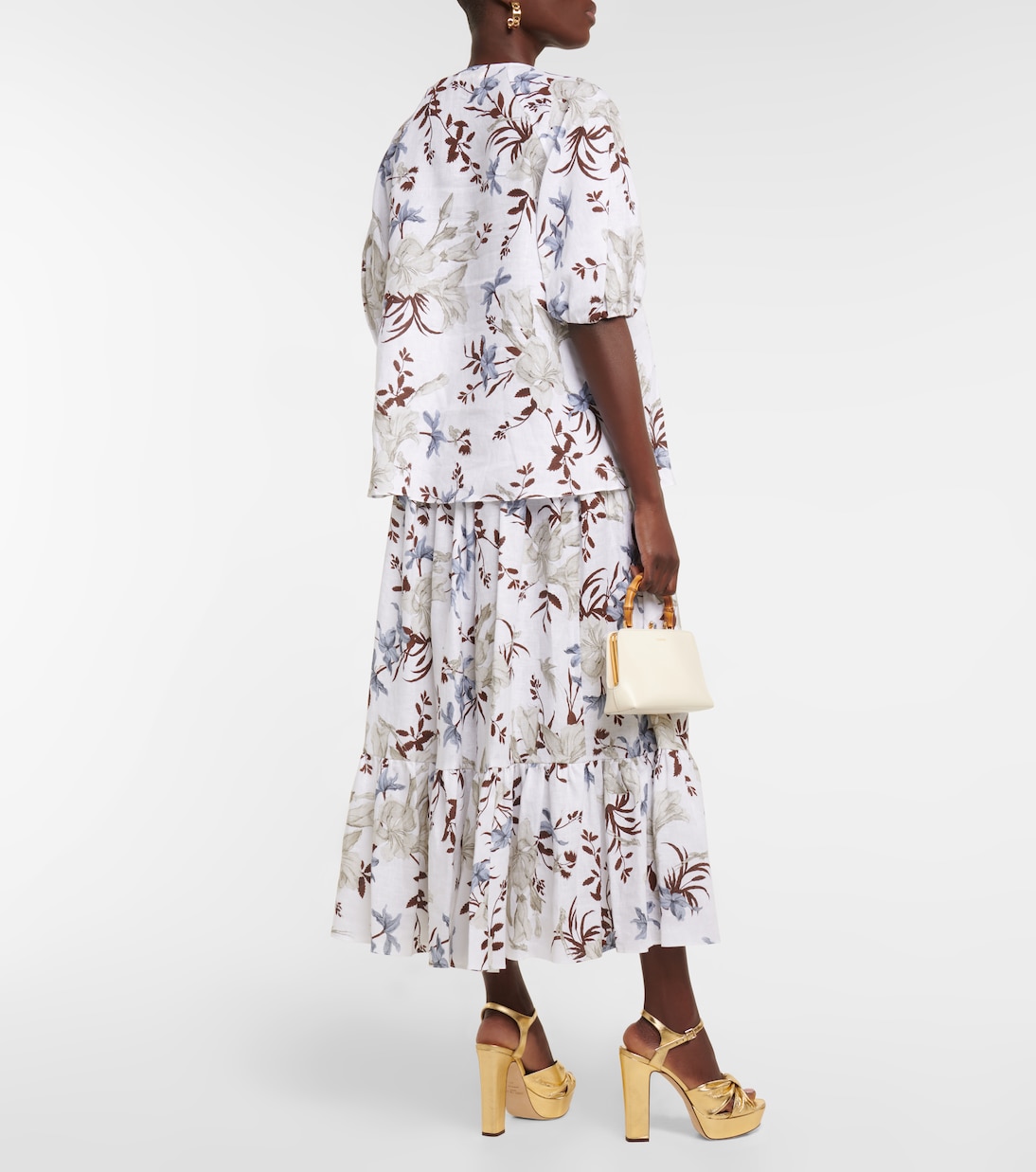 Blusa Eleni de lino estampada | Erdem