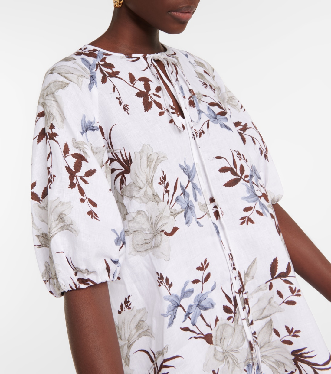 Blusa Eleni de lino estampada | Erdem