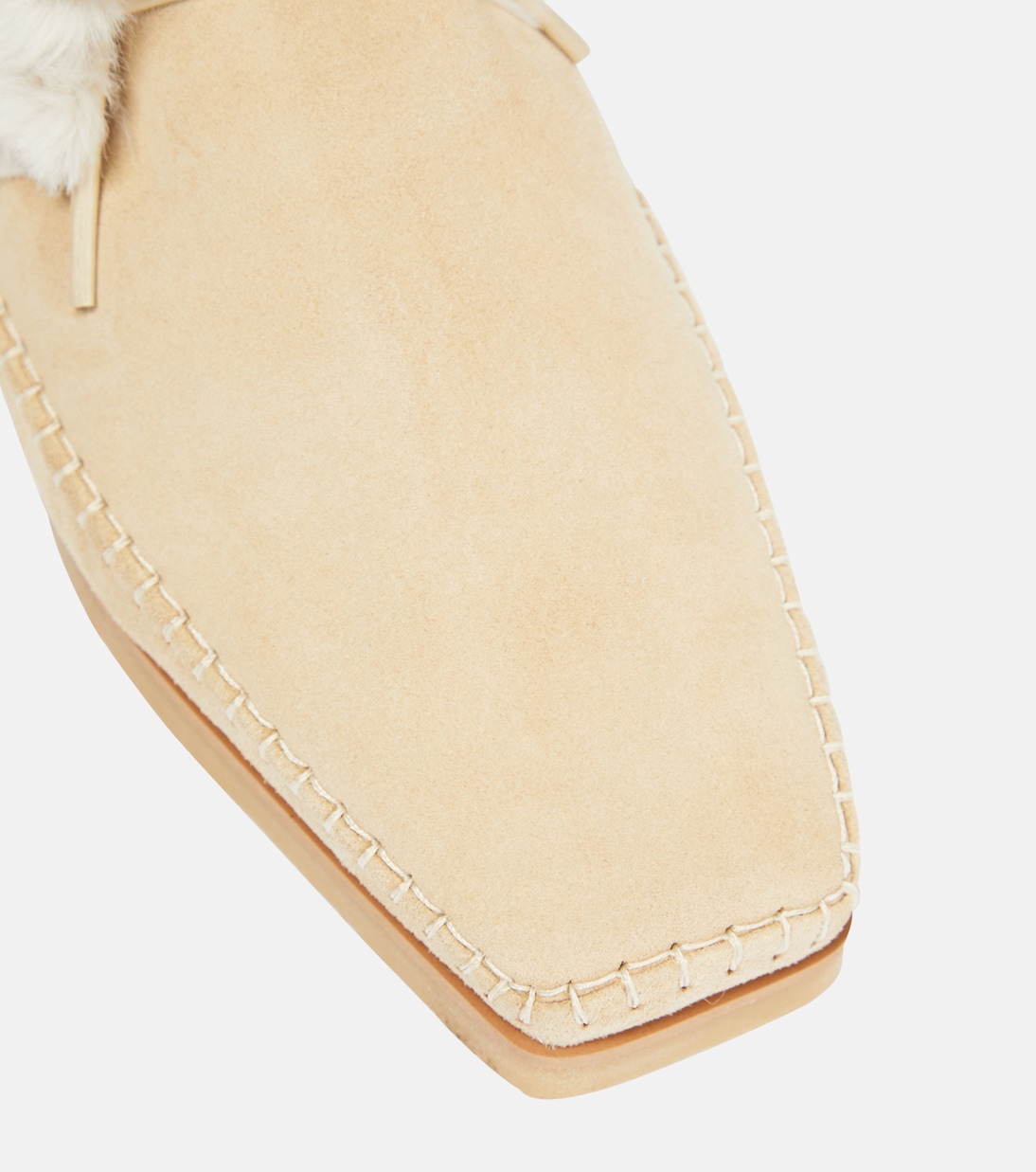 Suede and faux shearling ankle boots | Toteme