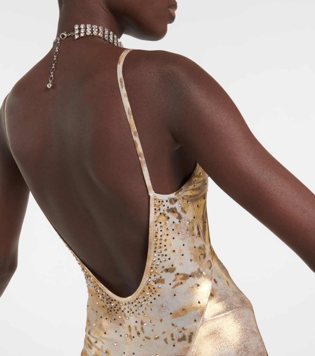 Embellished printed flared jumpsuit | Alessandra Rich