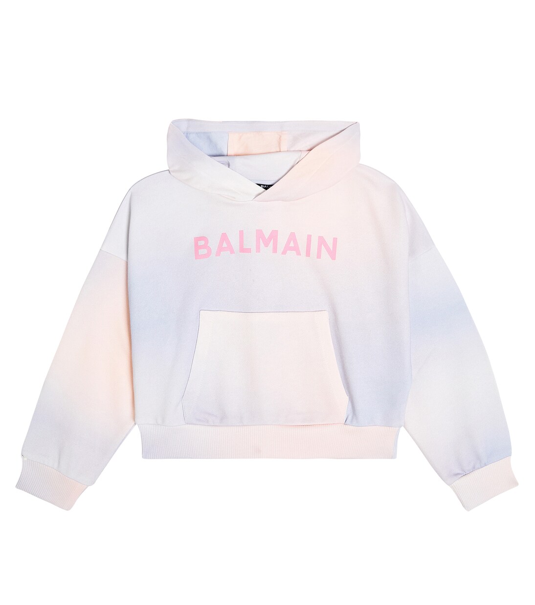Felpa con cappuccio in jersey di cotone | Balmain Kids